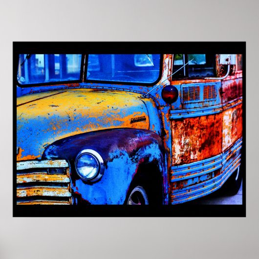 Poster Bus de plusieurs couleurs (Devant)