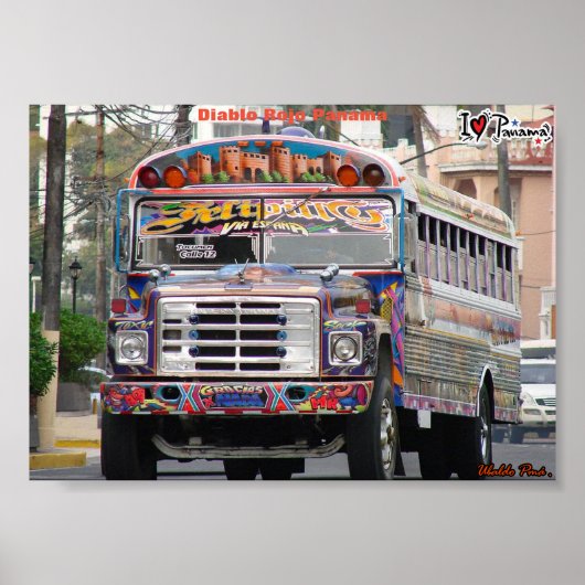 Poster Bus, diablo rojo Panama (Devant)
