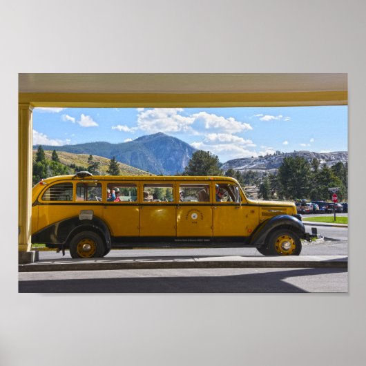 Poster Bus jaune, Parc national de Yellowstone, Wyoming (Devant)