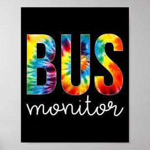 Poster Bus Monitor Tie Dye Jour d'appréciation Bonjour Re