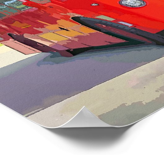 POSTER BUS ROUGE (Coin)