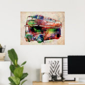 Poster Bus rouge de Londres (Bureau à domicile)