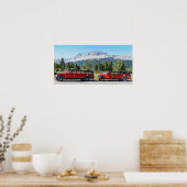 Poster Bus rouges, Parc national des Glaciers, Montana (Cuisine)