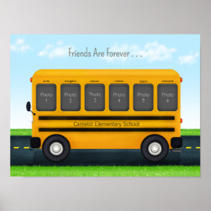 Poster Bus scolaire 6 Cadre photo personnalisé Meilleurs 