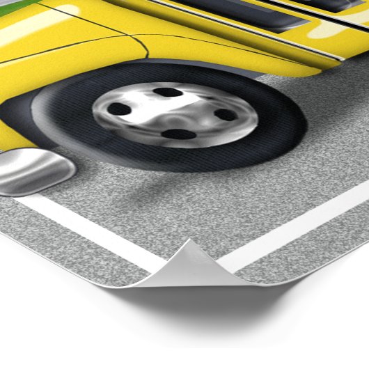 Poster Bus scolaire à l'école (Coin)