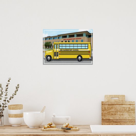 Poster Bus scolaire à l'école (Cuisine)
