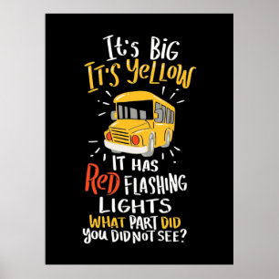 Poster Bus Scolaire Il Est Grand Et Jaune