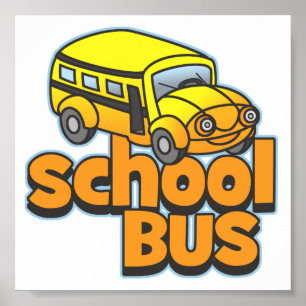 Poster Bus scolaire pour enfants