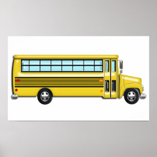 Poster Bus scolaire super-jaune