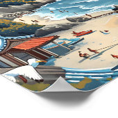 Poster Busan Corée du Sud Illustration de voyage d'art Vi (Coin)