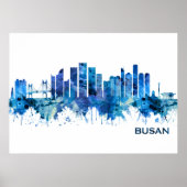 Poster Busan Corée du Sud Skyline Blue (Devant)