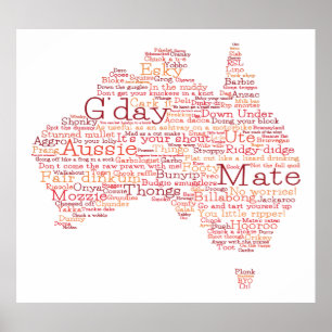Poster Busfire Special Edition Aussie Slang Map