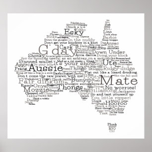 Poster Busfire Special Edition Aussie Slang Map
