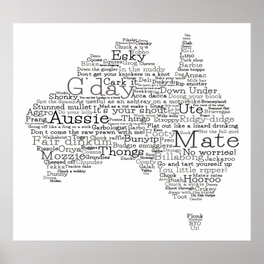 Poster Busfire Special Edition Aussie Slang Map (Devant)