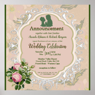 Poster Bush Garden Green leaf & Lace Mariage