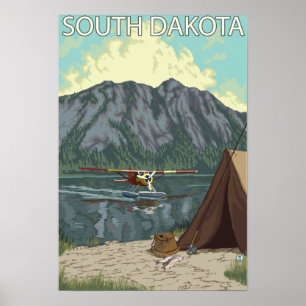 Poster Bush Plane Fishing Dakota du Sud