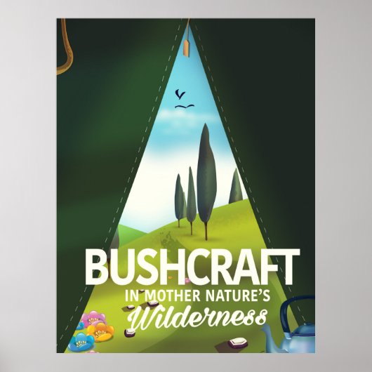 Poster Bushcraft 'Visitez la nature mère' sauvage (Devant)