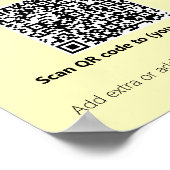 Poster Business modèle Cream Yellow logo qr code (Coin)