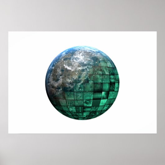 Poster Business Technology Global Network avec Futurisme (Devant)