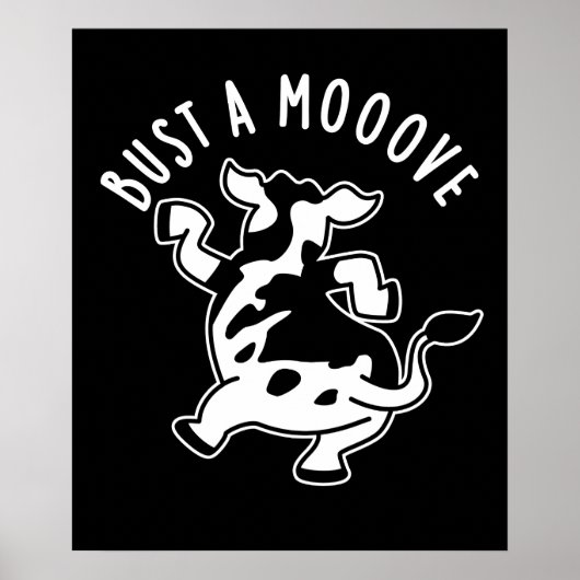 Poster Bust A Moooy Funny Cow Pun Dark BG (Devant)