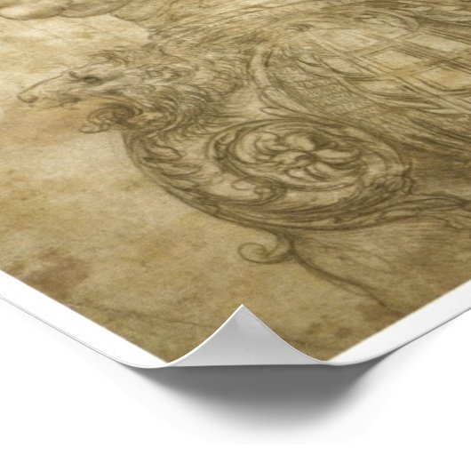 Poster Buste d'un guerrier, Léonard de Vinci (Coin)