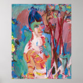 Poster Buste d'une fille colorée | Albert Müller (Devant)