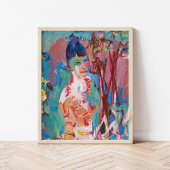 Poster Buste d'une fille colorée | Albert Müller