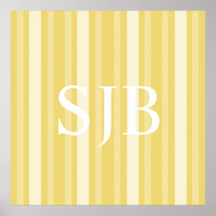 Poster Buster Victorian Lady Stripe avec Monogramme
