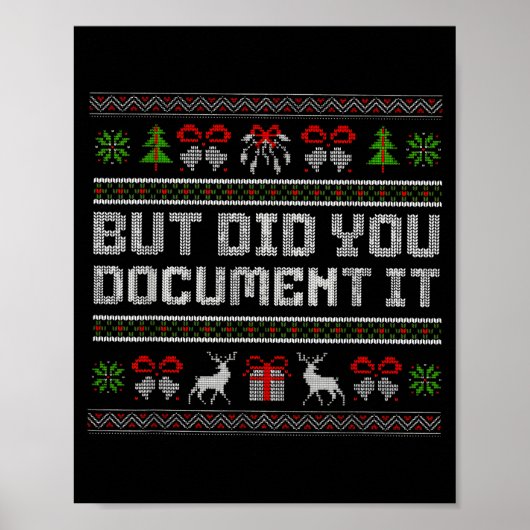 Poster But Did You Doent It Funny Office Christmas Ugly (Devant)