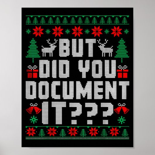 Poster But Did You Doent It Funny Office Christmas Ugly (Devant)