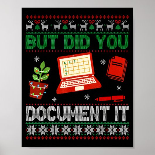 Poster But Did You Doent It Funny Office Christmas Ugly S (Devant)