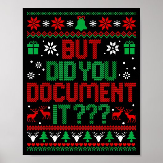 Poster But Did You Doent It Funny Office Christmas Ugly S (Devant)