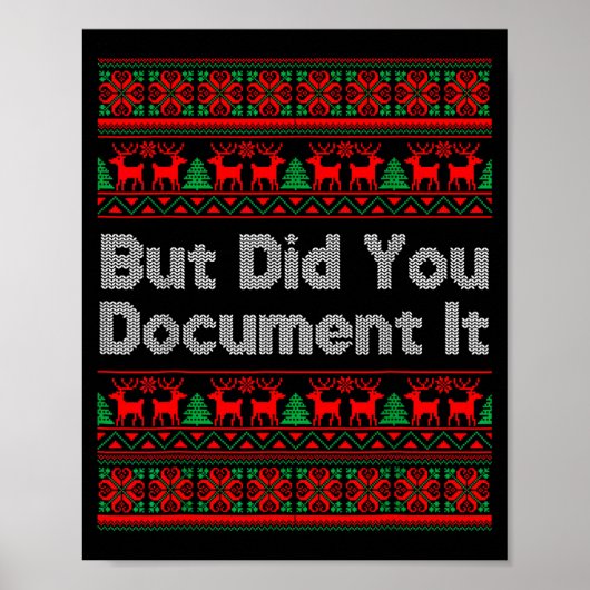Poster But Did You Doent It Funny Office Christmas Ugly S (Devant)