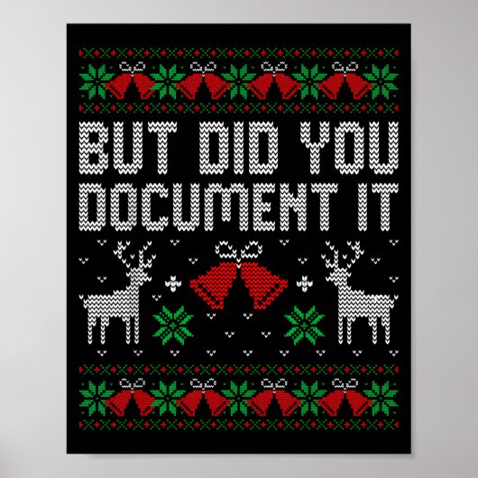 Poster But Did You Doent It Funny Office Christmas Ugly S (Devant)