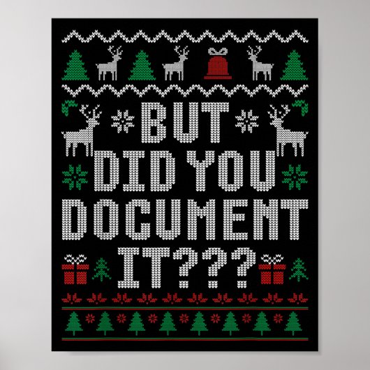 Poster But Did You Doent It Funny Office Christmas Ugly S (Devant)