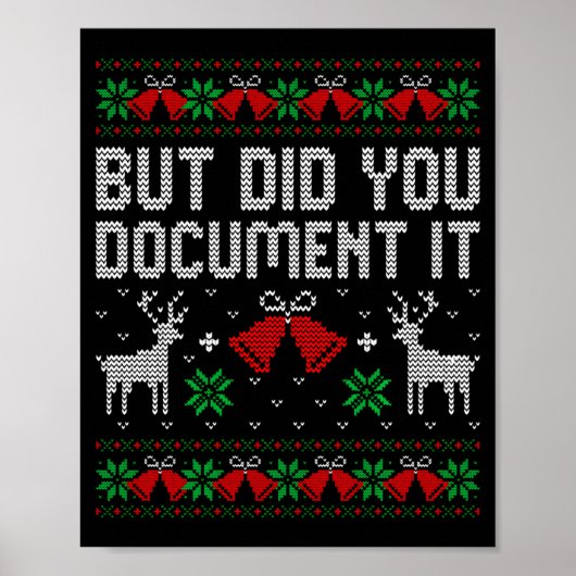 Poster But Did You Doent It Funny Office Christmas Ugly S (Devant)