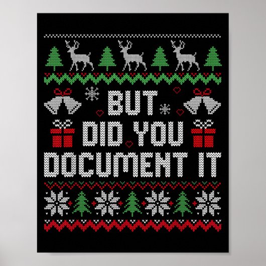 Poster But Did You Doent It Funny Office Christmas Ugly S (Devant)