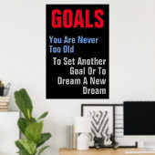 Poster Buts Citation Motivationnelle Vous N'Êtes Jamais T (Bureau à domicile)