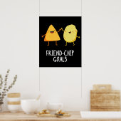 Poster Buts de chips amusant Puce de chips foncé BG (Cuisine)