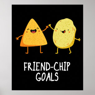 Poster Buts de chips amusant Puce de chips foncé BG