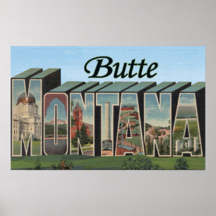 Poster Butte, lettre ScenesButte, la TA 2 de MontanaLarge