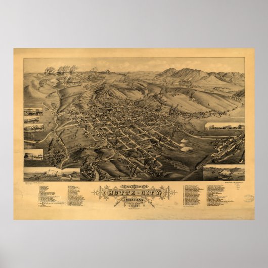 Poster Butte, Montana (1884) (Devant)