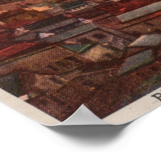 Poster Butte, MT - Vue des usines et des maisons sur Hill (Coin)