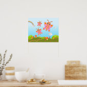 Poster Butterflies and mushrooms (Cuisine)