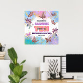 Poster Butterflies Fairy Glitter 10th Birthday Welcome (Bureau à domicile)