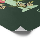 Poster Butterflies Flower Monogram Initial F Personalized (Coin)