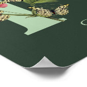 Poster Butterflies Flower Monogram Initial H Personalized (Coin)