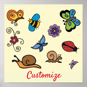 Poster Butterflies Snails Insects Thunder_Cove