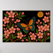 Poster Butterfly Cherry Blossom Moon (Devant)