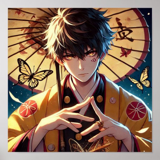 Poster Butterfly Curse : Flame-Eyed Warrior Anime (Devant)